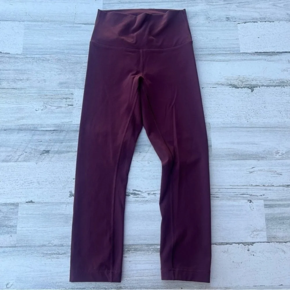 Lululemon Leggings Size 4 Red Wine Maroon‎ Womens Yoga Athleisure Wear